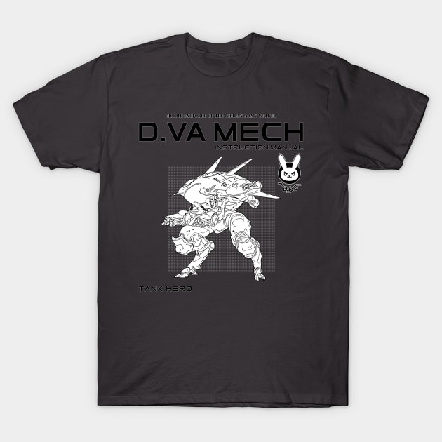 Overwatch D.Va Mech Operation Manual T-Shirt by Bevatron